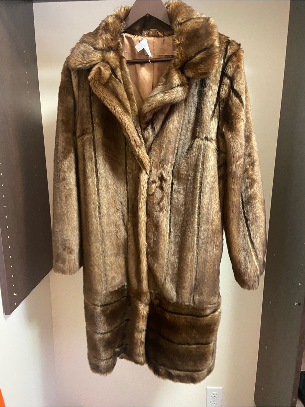 ASOS Faux Fur Brown Pea Coat